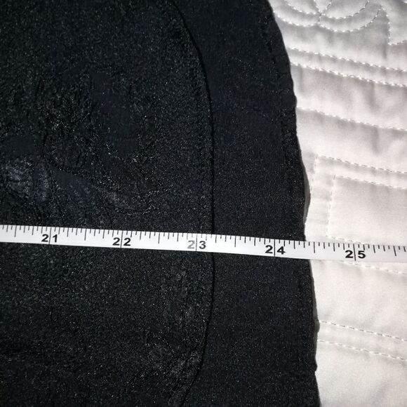 VINTAGE EATON 80 Black Secretary Style Flowy Oversized Button Front Blouse Large - Picture 12 of 14